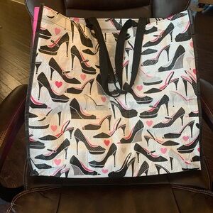 Marshalls Black and Pink Shoe Print Tote